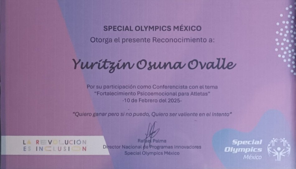 Sesión psicoemocional con atletas de Special Olympics.